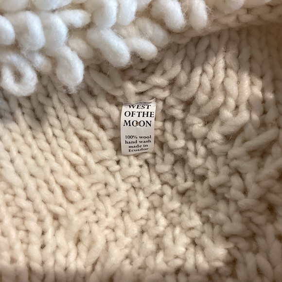 WEST OF THE MOON 100% WOOL LONG CARDIGAN SWEATER COAT WINTER WHITE SZ MED - Picture 13 of 13